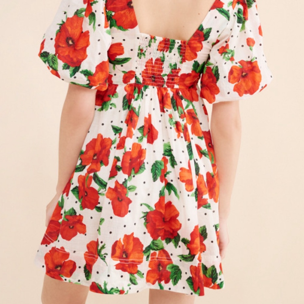 Square Neck smocked babydoll dress
